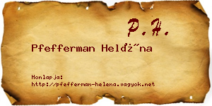 Pfefferman Heléna névjegykártya